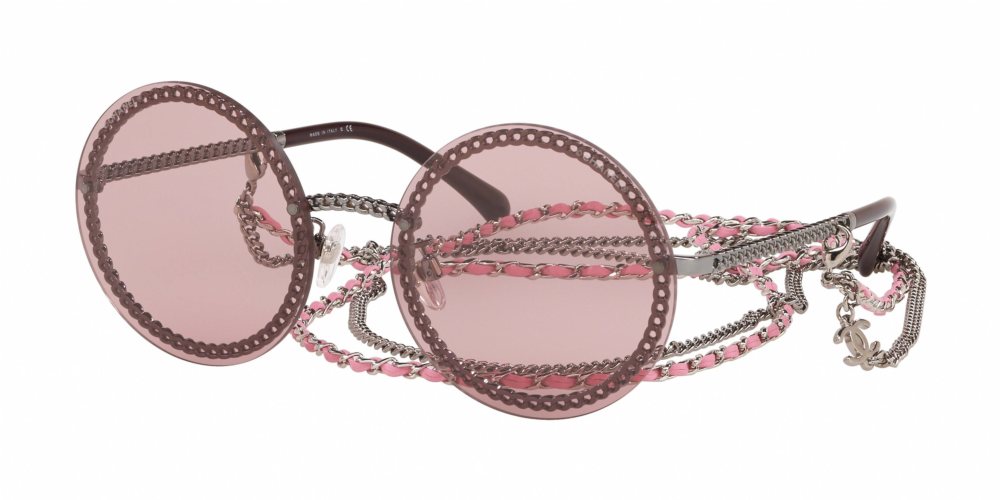 Chanel Round Sunglasses Ch4245 Gunmetal/rose in Pink